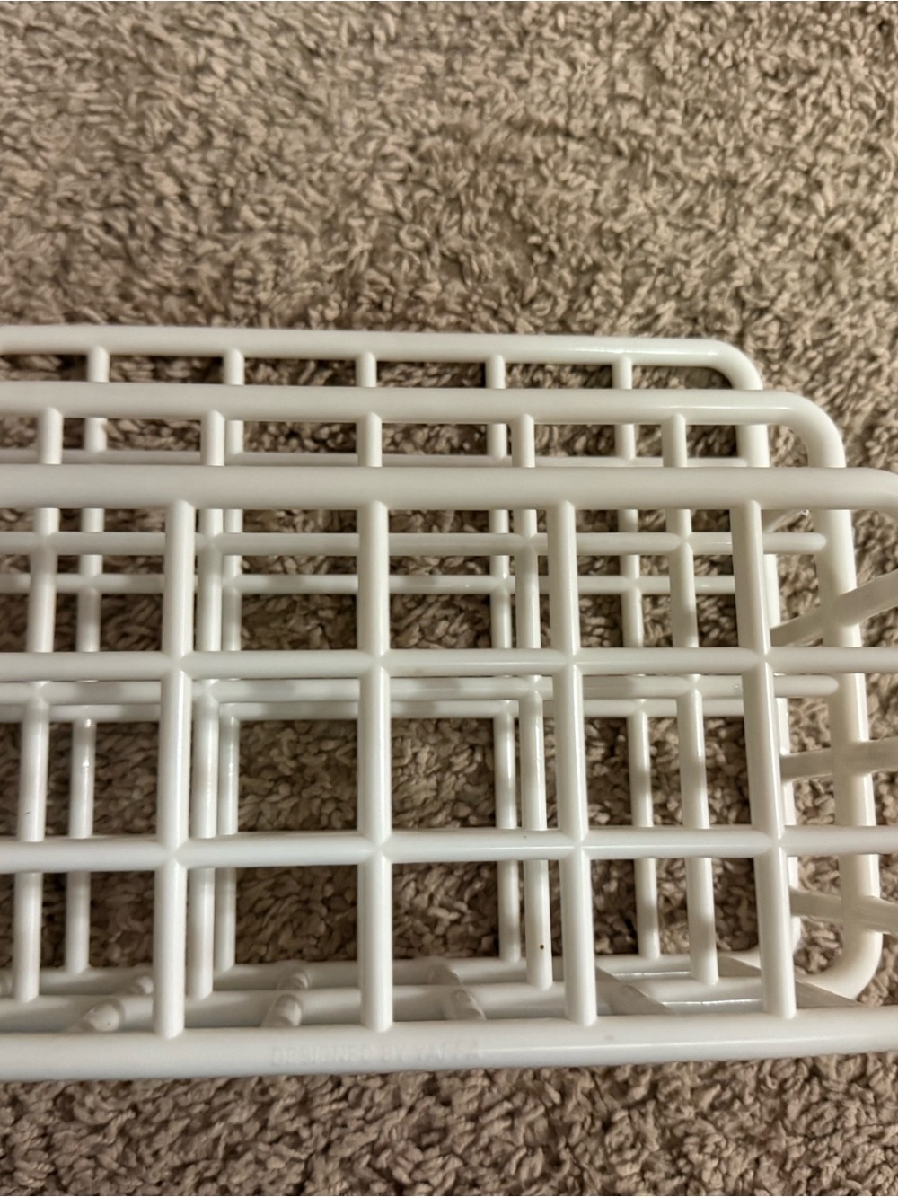 White Plastic Grid Storage Basket